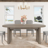 Garvee 7-Piece Oval Dining Table Set with Upholstered Chairs, Ergonomic High Back, MDF Wood Base, Nailhead Accents, Rubberwood Legs, Kitchen & Dining Room