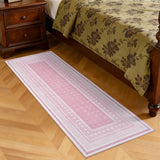 Garvee 2' × 6' Star Weave Runner Rug, Soft Washable Low-Pile Polyester Carpet for Hallway, Kitchen and Entryway, Pink - Pink
