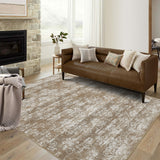 Garvee 10' x 13' Vintage Distressed Damask Area Rug, Washable Non-Slip Soft Low-Pile Rug for Living Room, Bedroom & Dining Room, Taupe Beige - Taupe Beige