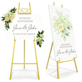 Garvee ﻿47" Easel Stand for Sign, Gold Wedding Sign Stand with Adjustable Chain, a-Shaped Welcome Sign Holder Art Easel for Paintings, Posters, Mirrors, Artwork Wedding Decor - Gold