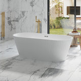 Garvee Acrylic Bathtub Oval Bathtub Upper Flanged Bathtub Lower Flanged Bathtub Independent Bathtub Removable Bathtub Classic Acrylic Bathtub Bathtub with Drain Bouncing Drain Bathtub Sub-White Bathtub Bath