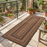 Garvee 2' x 6' Easy Jute Indoor Outdoor Runner Rug, Washable Non-Slip Braided-Print Low-Pile Rug for Hallway, Entryway, Kitchen & Covered Patio, Orange/Brown - Orange/Brown