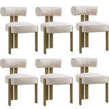 Garvee Upholstered Dining Chairs,Modern Boucle Dining Room Chairs with Ergonomic Curved Back , Comfortable Kitchen Chairs with Rubber Wood Legs for Dining Room or Living Room