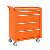 Garvee Heavy Duty Rolling Tool Chest – 5 Lockable Drawers – Steel Storage Cabinet with Ball-Bearing Slides & Liners – Mobile Toolbox for Garage and Workshop – Orange Color