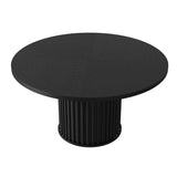 Garvee Space-Saving 47" Round Industrial Dining Table for 4-6 – Sturdy Waveform Metal Pedestal Base, Modern Black Kitchen Table, Easy Assembly, Ideal for Dining Room or Apartment – Black
