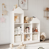 Garvee 7-Cubby Wooden Kids Bookshelf – Multi-Functional Toy Storage Organizer – Modern Display Cabinet for Nursery, Playroom, or Kids Room – Easy-Access Shelves, Space-Saving, Safe for Children – Color: White