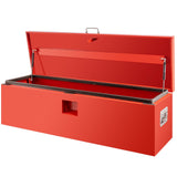 Garvee 24"X16"X14" Heavy Duty Lockable Steel Truck Bed Toolbox – Dual Lids, Gas Struts, Weatherproof Powder-Coated, Front & Side Handles, Secure for Pickup, RV, Trailer, Red - Red