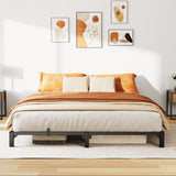 Garvee Queen Bed Frame Metal 6 Inch, Heavy Duty Platform Bed Frame with Reinforced Slats Support, 800 Lbs Load Capacity, Noise Free, No Box Spring Needed and Screws, Tool-Free Assembly - Black|6 Inch Hight