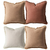 Garvee 4pcs Washed Cotton Solid Color Tassel Pillow Covers - Soft, Durable, Stylish, Easy to Clean, Comfortable - Combination 1