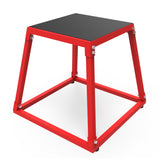 Garvee Heavy-Duty Steel Plyo Box, 18-Inch Metal Jump Box for High-Intensity Training, Strength Conditioning, and Plyometric Workouts - Red - Red
