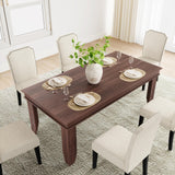 Garvee Modern 7-Piece Dining Table Set – 71'' Rectangular Table with 6 Upholstered Chairs, Wooden Legs, Comfortable Padded Seats – Ideal for Kitchen & Dining Room – Brown, 6 Chairs