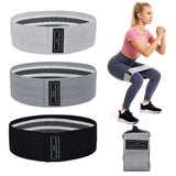 Garvee Light to Heavy Gray Resistance Bands Set - 3 Levels Woven Fabric Hip Bands for Glute Activation, Squats, Lunges & Lower Body Training - Gray&Black