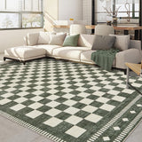 Garvee 8' × 10' Checkerboard Geometric Area Rug, Washable Polyester Carpet with Non-Slip Backing for Living Room, Bedroom and Dining Room, Sage Green - Sage Green