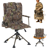 Garvee 360° Swivel Seeking Chair - Silent Folding Dining Stool - Heavy Duty 330lbs Capacity - Portable with Carry Strap, No Assembly Needed - For Deer Seeking, Camping, Fishing - Leaf Camouflage