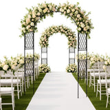 Garvee Metal Garden Arbor, 86.6" x 47" Arch Trellis for Climbing Plants, Weather-Resistant Decorative Wedding Archway, Sturdy Iron Frame, Outdoor Black Garden Arch for Patio, Lawn, Pathway, Event Party Back - Black