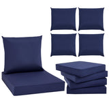 Garvee Deep Seat Cushion Set for Patio Chairs, 4-Pack 24 x 24 in Outdoor Sofa Cushions with Water-Resistant Covers, Ties and Non-Slip Design, Blue