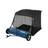 Garvee Blue Tow Behind Lawn Sweeper 50", 33 cu.ft Leaf Collector, 74.5 lb Heavy-Duty Yard Sweeper with Adjustable Height & Universal Hitch for Riding Mowers - Blue