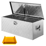 Garvee 36"x15"x15" Aluminum Truck Bed Tool Box, Weatherproof Storage Chest with Lock & Keys, Side Handles, Gas Strut Lid, Large-Capacity Heavy-Duty Organizer for Pickup, Trailer, and RV - Silver