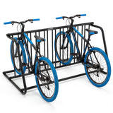 Garvee 10-Bike Capacity Floor Bike Rack, Dual-Sided Bicycle Parking Stand with Dual Slot Size Design, Weather-Resistant Powder Coated Steel Floor Rack with Ground Anchors for Garage & Outdoor - Premium-5 Car Single Side | Black Plastic Cover
