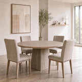 Garvee 47 Inch Round Dining Table for 4-6 – Space-Saving Wooden Circle Table with Pedestal Base – Perfect for Dining Room, Kitchen, or Living Room – Ideal for Farmhouse & Modern Decor – Easy Assembly, Gray - Gray