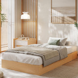 Garvee Minimalist Wood Platform Bed Frame – Sturdy Pine Slats, No Headboard, Space-Saving, No Box Spring, Easy Assembly – Twin XL Size – Pine Wood Color - Pine Wood