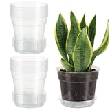 Garvee Thickened Transparent Nursery Pots for Seedlings – 20 Pack 6 Inch Clear Plastic Planters with Drainage Holes and Saucers – Indoor & Outdoor Use – Transparent