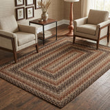 Garvee 8' × 10' Braided-Print Jute-Look Rug, Washable Non-Slip Ultra-Thin Indoor Outdoor Farmhouse Carpet for Living Room and Patio, Orange/Brown - Orange/Brown