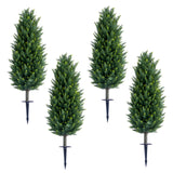 Garvee 43.3" Artificial Topiary Ball Tree with Ground Spike Set of 4, Artificial Cedar Topiary Tree with Metal Stake,Fake Evergreen Shrubs Bushes Plants with Ground Spike for Indoor and Outdoor