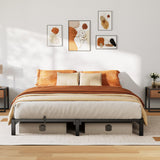 Garvee King Heavy Duty Metal Platform Bed Frame, 8 Inch High, Steel Slats, Large Underbed Storage, Noise-Free, Easy Tool-Complimentary Assembly, No Box Spring Needed, Supports 800 lbs, Black - Black|8 Inch Hight