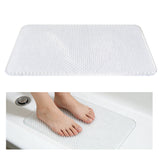 Garvee PVC Shower Mat 16" x 28" Non-Slip Bath Mat with Soft Bristles, Quick Drain Foot Scrubber Rug for Shower, Tub & Wet Areas, White - White