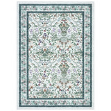 Garvee 5' × 7' Washable Floral Area Rug, Non-Slip Foldable Carpet, Soft Pet-Friendly Vintage Botanical Rug for Living Room, Bedroom & Home Decor, Light Beige - Light Beige