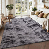 Garvee Ultra Soft Cozy Area Rug - Soft Shaggy Non-Slip Faux Fur Carpet - Machine Washable, Non-Shedding, Cozy Home Decor - Extra Large 10x13ft, Tie-dye Dark Gray - Tie-Dyed Dark Gray
