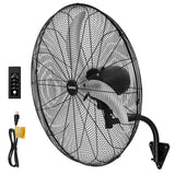 Garvee Commercial Grade Misting - 24 Inch Industrial Wall Mount Oscillating Fan - 3-Speed, 7000 CFM, IP44 Waterproof, Controller, Heavy Duty, 110V US Plug – For Garage, Shop, Patio, Warehouse, Greenhouse – Industrial wall-mounted fan 24 inches oscillating