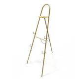 Garvee Adjustable Gold Metal Easel Stand – Collapsible Tripod Display Rack for Art, Posters, Mirrors, Signs – Floor Standing Picture Holder – Home, Wedding, or Exhibition Decor – Portable, Height Adjustable, 45x160cm, Gold - Gold