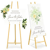 Garvee 2 Pack Welcome Sign Stand, 57.5" Display Easel Stand for Sign with Adjustable Height & Chain, Heavy Duty Art Easel for Paintings, Posters, Baby Showers, Birthday Parties - Gold - Gold