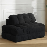Garvee Folding Sofa Bed, 3-in-1 Convertible Sleeper Chair with Pillow, Double Futon Couch Bed with Back Support, Double-Size Compact for Dorms & Small Spaces, Black - Black