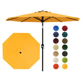Garvee 10 ft Outdoor Patio Umbrella with 8 Sturdy Ribs, Crank Lift, Push-Button Tilt & UV-Resistant Waterproof Canopy for Garden, Deck, Pool & Yard, Yellow - Yellow