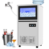 Garvee Commercial Ice Maker Machine 130lbs/24h, 36lbs Storage, Dual Water Inlet Mode,Built-in/Freestanding/Under Counter Ice Maker with LED Display & Self-Cleaning ETL Certified for Home Bar Restaurant