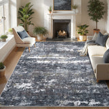 Garvee Modern Abstract Gray Rice Dumpling Area Rug – Machine Washable, Non-Slip, Soft, Low Pile, mark Resistant, Noise Reducing Carpet for Living Room, Bedroom, Nursery – 8x10ft - Gray/Brown