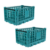 Garvee 2-Pack 52L Collapsible Storage Crates, 130 lb Load Rating, for garages, camping and vehicle trunks, Green