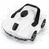 Garvee Cordless Robotic Pool Cleaner, 130-Min Runtime, Self-Parking Pool Vacuum for Flat Above-Ground Pools up to 860 Sq. Ft., White - White