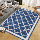 Garvee 5' × 7' Butterfly Floral Area Rug, Soft Washable Low-Pile Polyester Carpet for Living Room, Bedroom and Dining Room, Blue - Blue