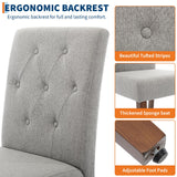 Garvee Parsons Upholstered Dining Chairs Set of 4 – Gray Soft Linen Fabric, High Button Tufted Back, Wide Seat, Sturdy Wood Legs for Kitchen, Restaurant, Café – Color: Linen Gray, 2 Boxes, 4PCS - Linen | Gray | 4 Pcs