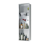 Garvee Stainless Steel Recessed Shower Niche – Triple Grid Brushed Nickel Wall Shelf – Waterproof, Rustproof, for Bathroom, Living Room – Easy Installation – 12x36” Three-Grid Brushed - Brushed