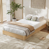 Garvee Minimalist Fluted Wave Platform Bed Frame – Wooden, Low Profile, Noise-Free, Easy Assembly, No Box Spring Needed – Twin Size, Natural Wood Color - Natural