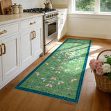 Garvee 2' × 6' Butterfly Boho Runner Rug, Washable Non-Slip Low-Pile Soft Rug for Hallway, Kitchen, Bedroom & Entryway, Yellow/Green - Yellow Green