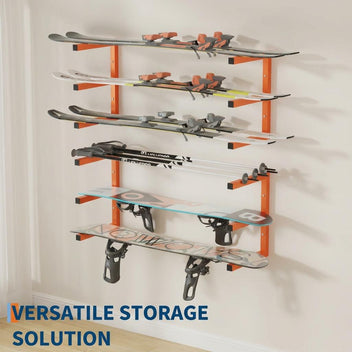 Garvee Heavy Duty Steel Lumber Storage Rack Set – 3-Tier Wall Mounted Organizer Shelf – 600LBS Total Capacity – Space Saving for Garage, Rack, Workshop – Easy Installation – Orange – 2 Pack