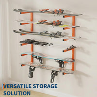 Garvee Heavy Duty Steel Lumber Storage Rack Set – 3-Tier Wall Mounted Organizer Shelf – 600LBS Total Capacity – Space Saving for Garage, Rack, Workshop – Easy Installation – Orange – 2 Pack