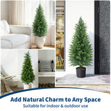 Garvee Artificial Cedar Topiary Trees Set of 2, 3FT Faux Pine Shrubs for Indoor Outdoor Decor, Realistic Green