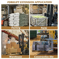 Garvee 72" Heavy Duty Steel Forklift Extensions for 4.5" Wide Forks, Warehouse, Farm, Construction, Heavy Duty Alloy Steel, Rust Resistant, Powder Coated